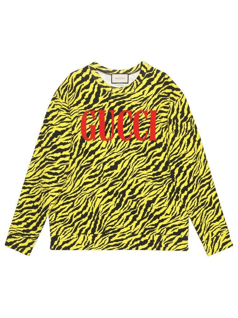Gucci Oversize sweatshirt with zebra print - Yellow