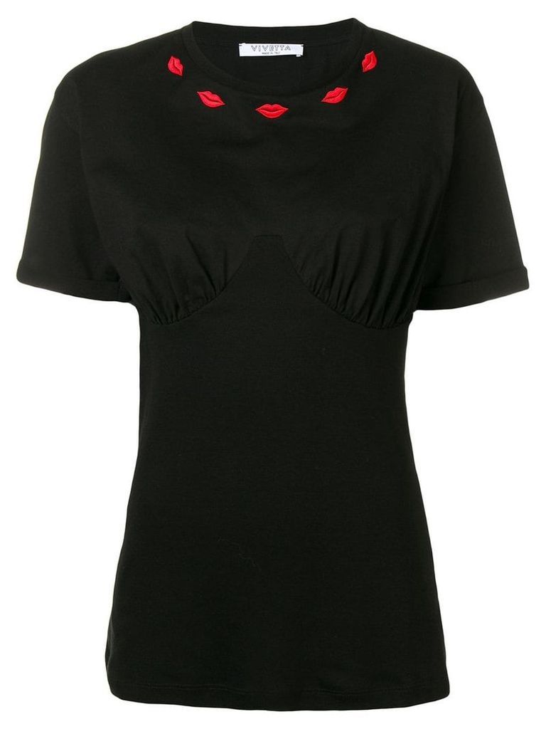 Vivetta embroidered lips T-shirt - Black