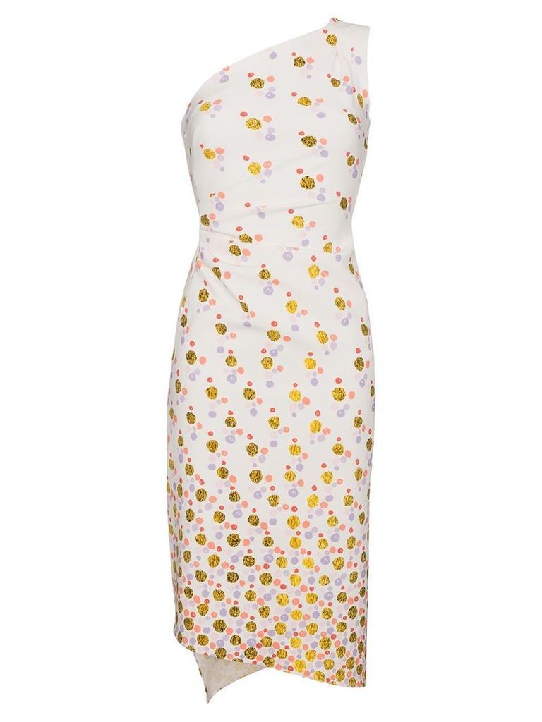 Peter Pilotto one shoulder floral print dress - White