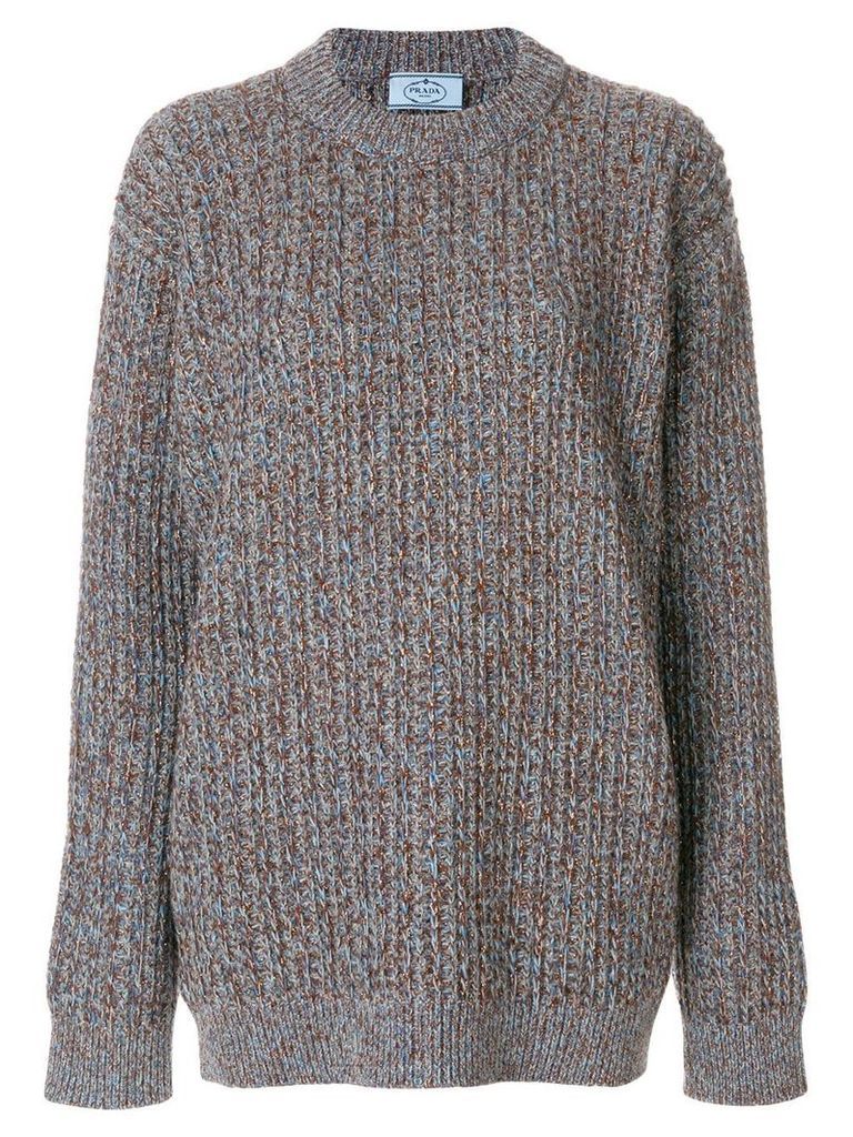 Prada oversized chunky knit sweater - Grey