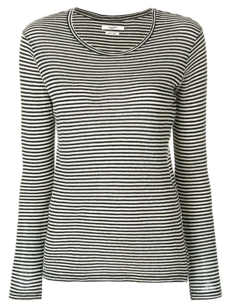 Isabel Marant Étoile long sleeved striped top - Black