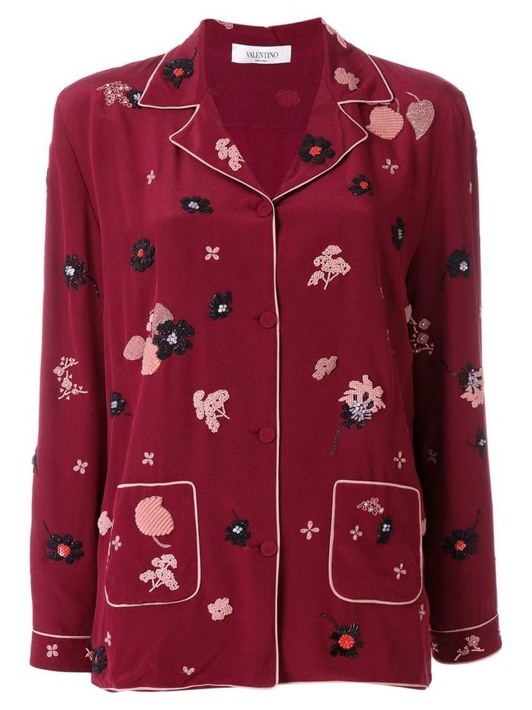 Valentino floral patch pyjama top - Red