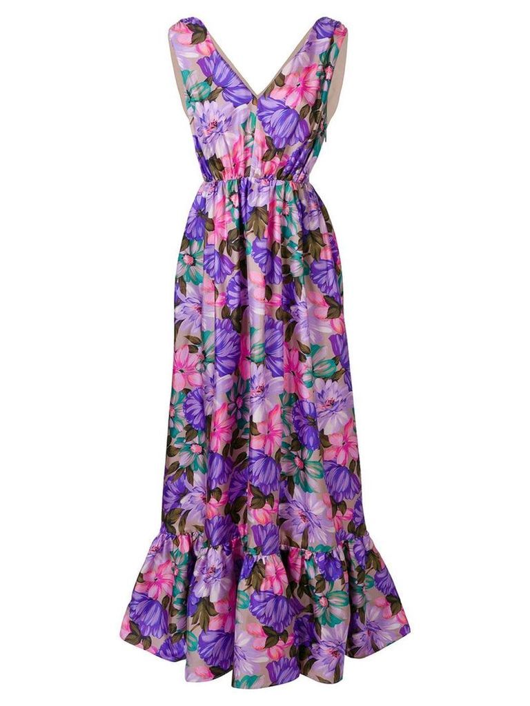 MSGM floral print long-length dress - PINK