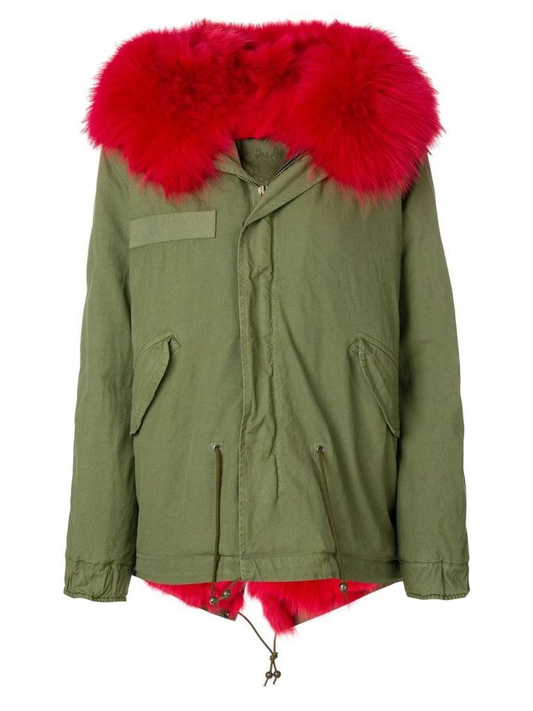 Mr & Mrs Italy fox fur hooded short coat - Green