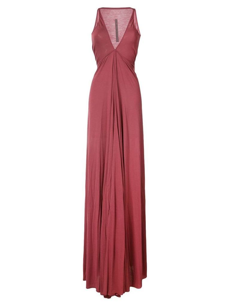 Rick Owens Lilies Venetian draped plunge gown - Red