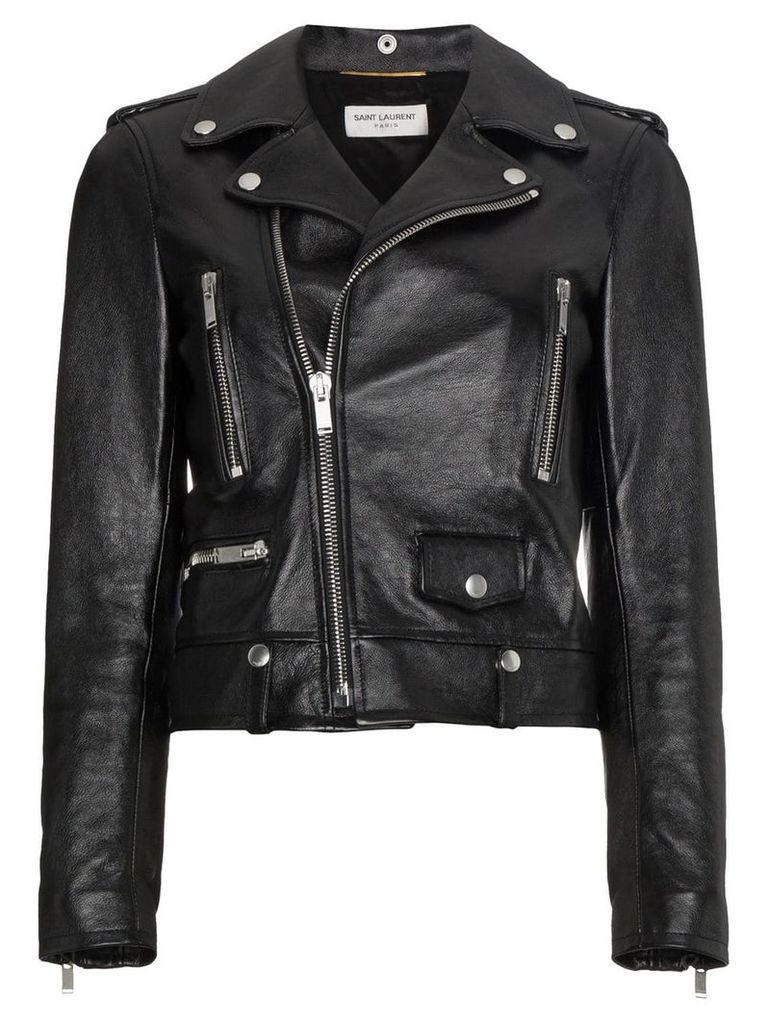 Saint Laurent leather biker jacket - Black
