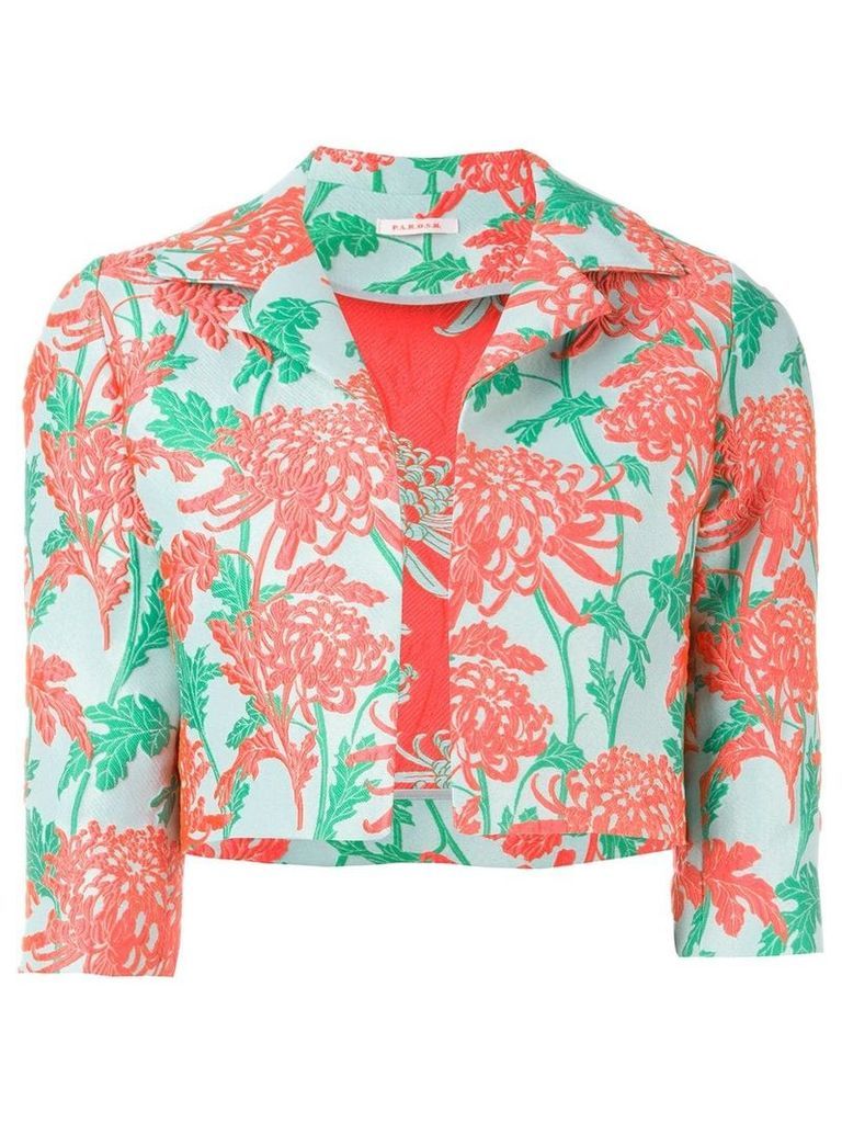 P.A.R.O.S.H. floral brocade cropped jacket - Pink