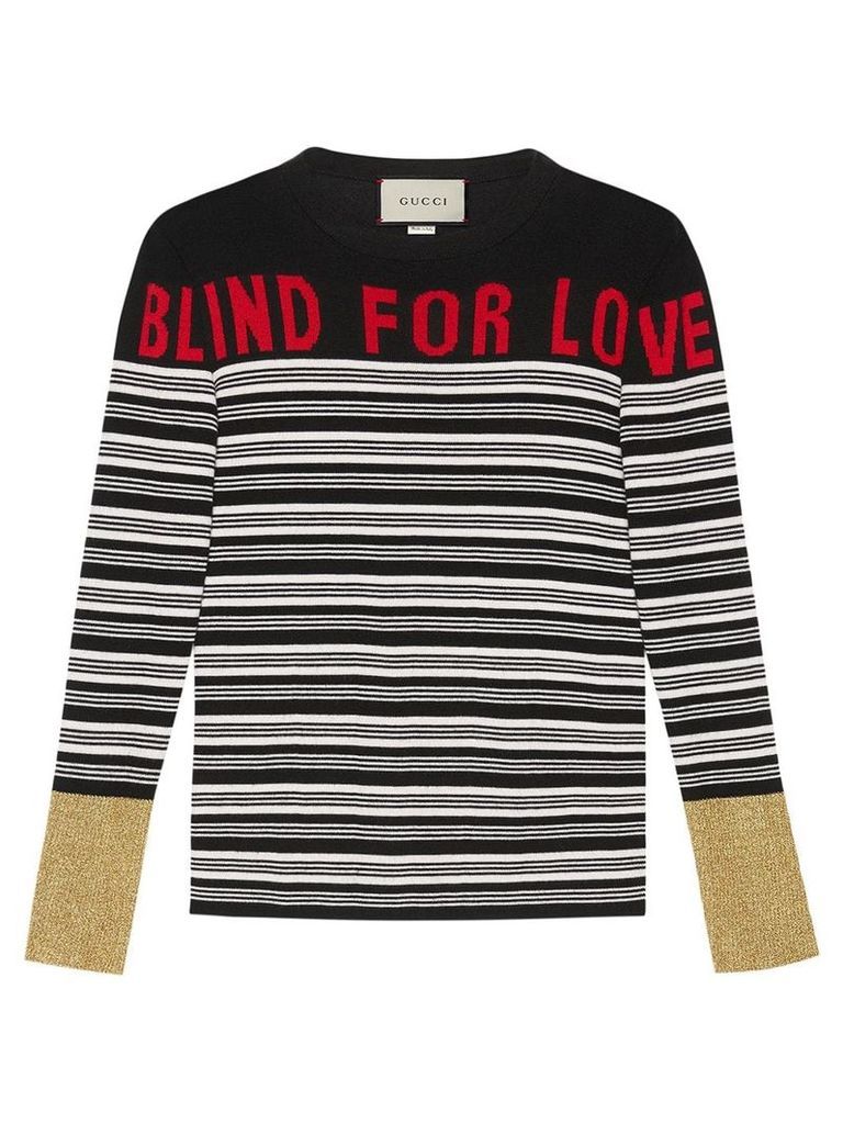 Gucci Blind for Love striped knit top - Black