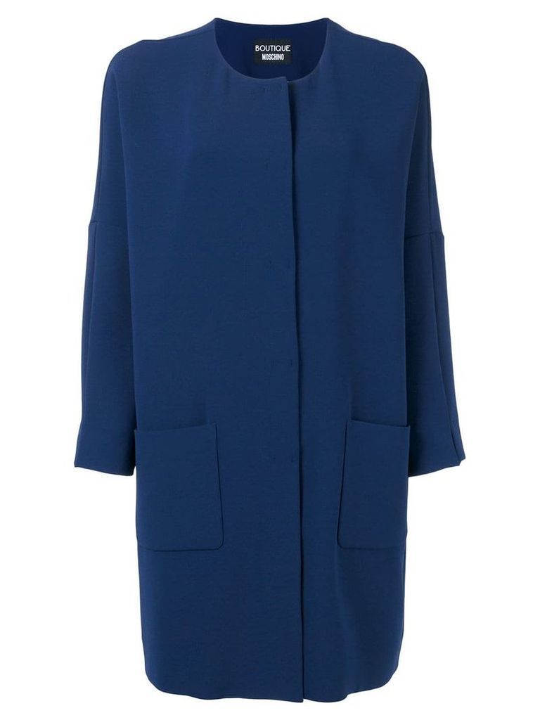 Boutique Moschino loose-fit two-pocket coat - Blue