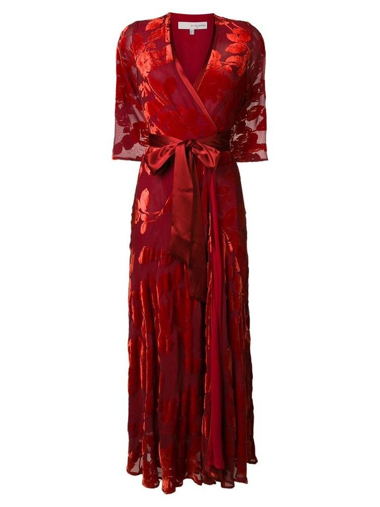 Galvan floral print wrap dress - Red