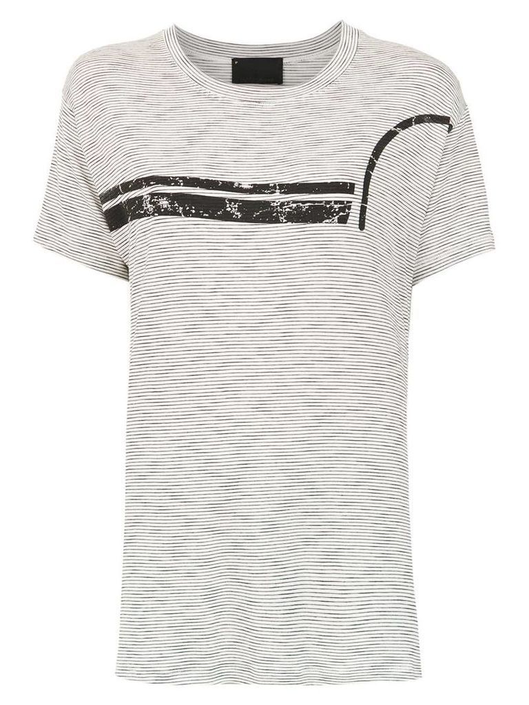Andrea Bogosian t-shirt with front striped front detail - Grey
