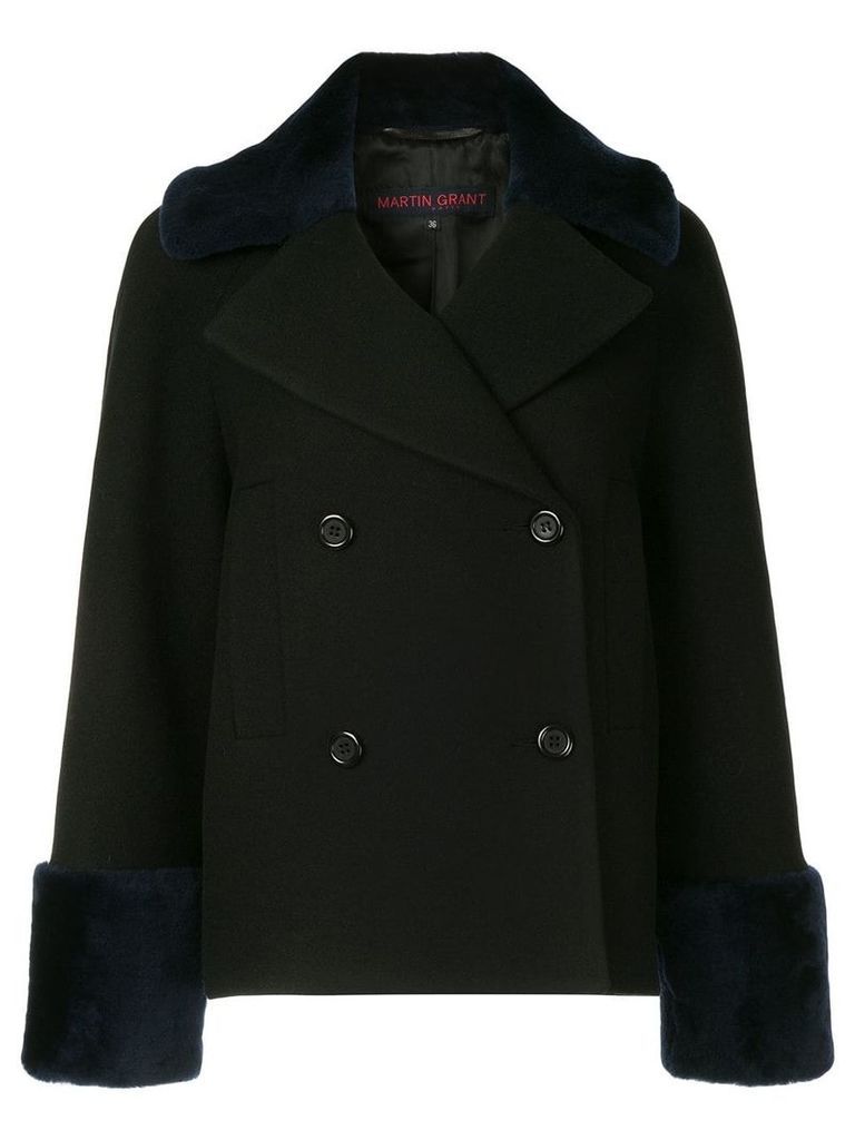 Martin Grant double-breasted shearling coat - Black