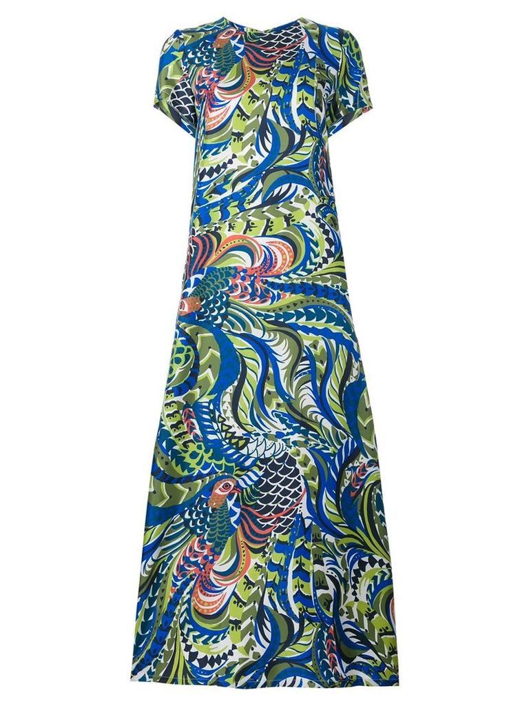 La Doublej long length patterned swing dress - Blue
