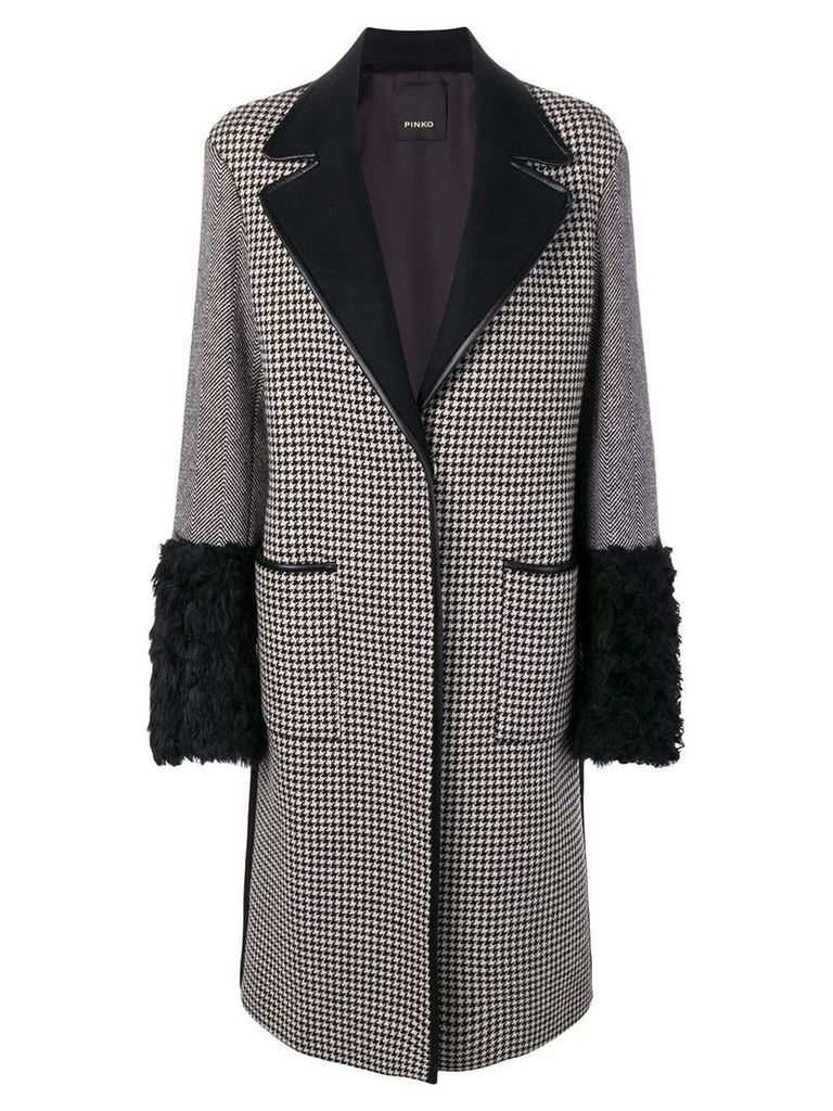 Pinko patchwork wool coat - Black