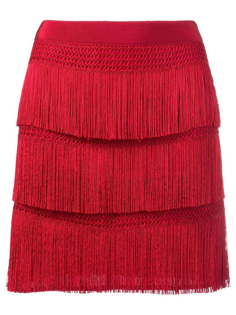 Alberta Ferretti fringe skirt - Red