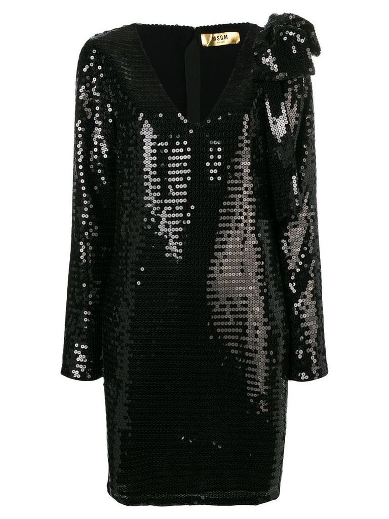 MSGM sequin embellished dress - Black