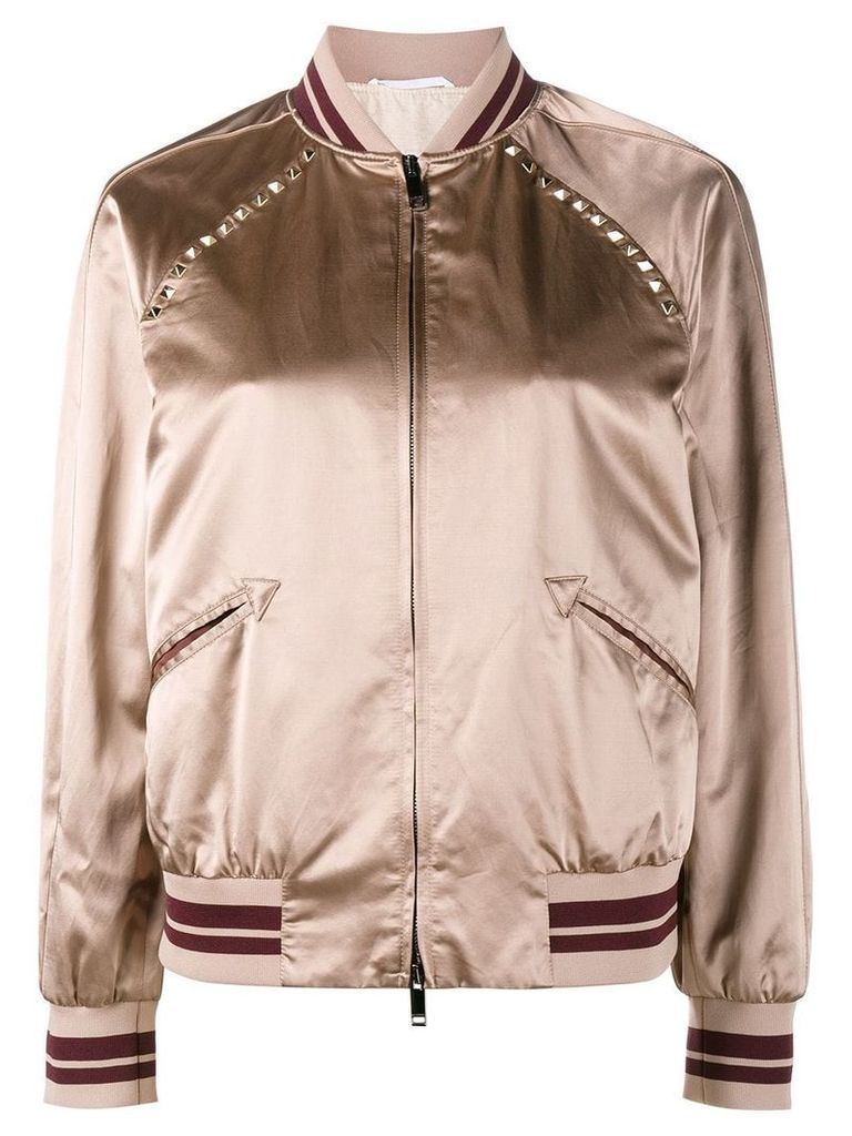 Valentino Rockstud bomber jacket - PINK