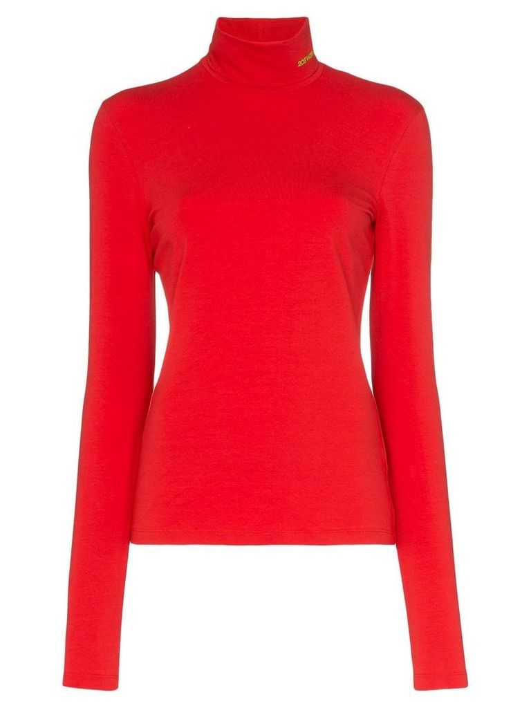Calvin Klein 205W39nyc high neck fitted jersey top - Red