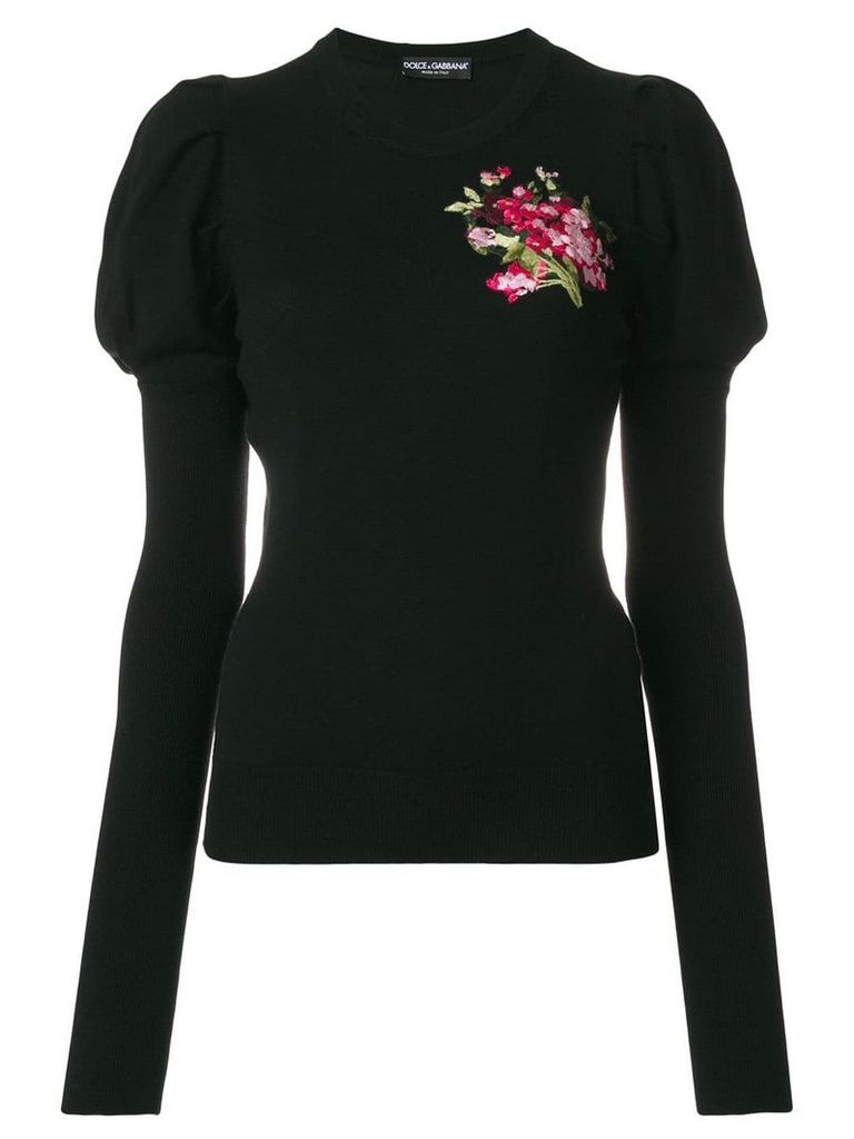 Dolce & Gabbana floral embroidered sweater - Black