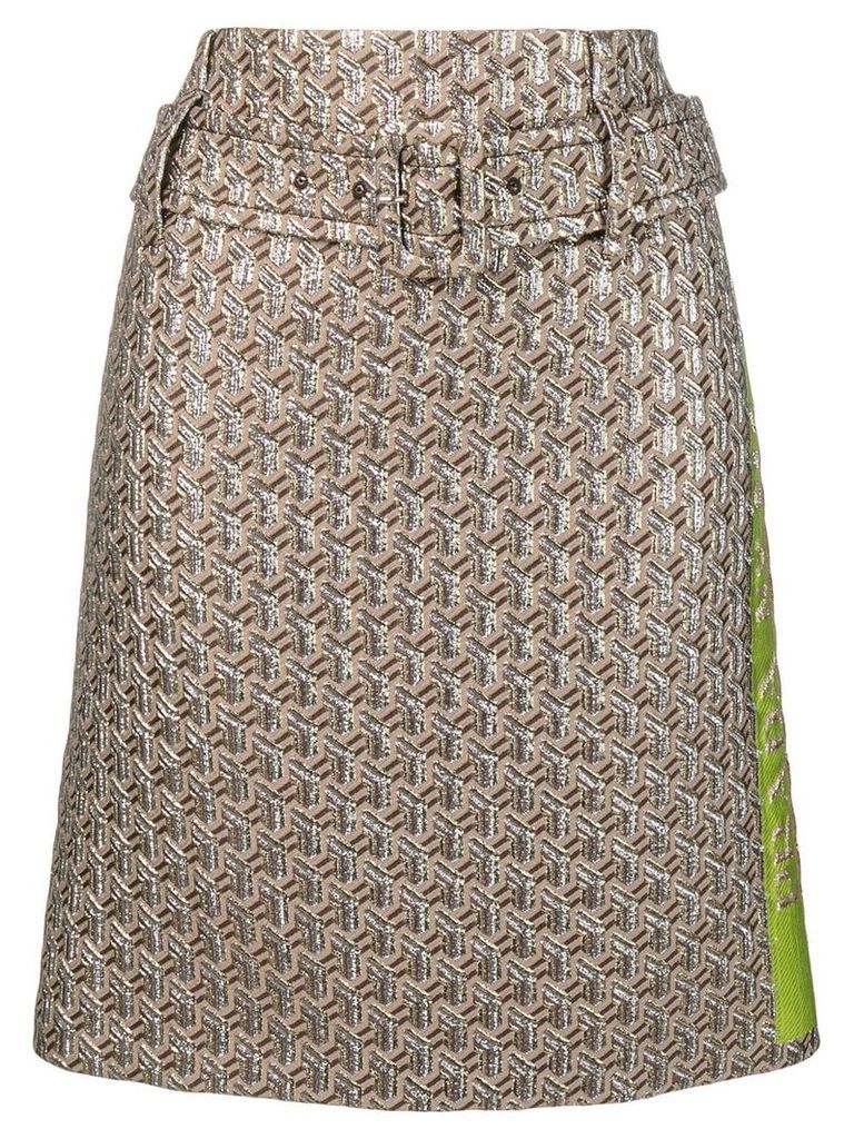 Prada geometric pattern A-line skirt - Neutrals