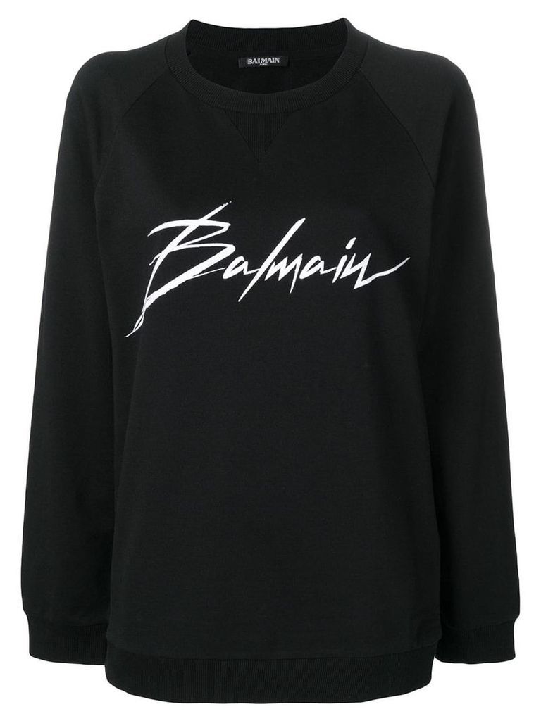 Balmain crewneck signature sweatshirt - Black