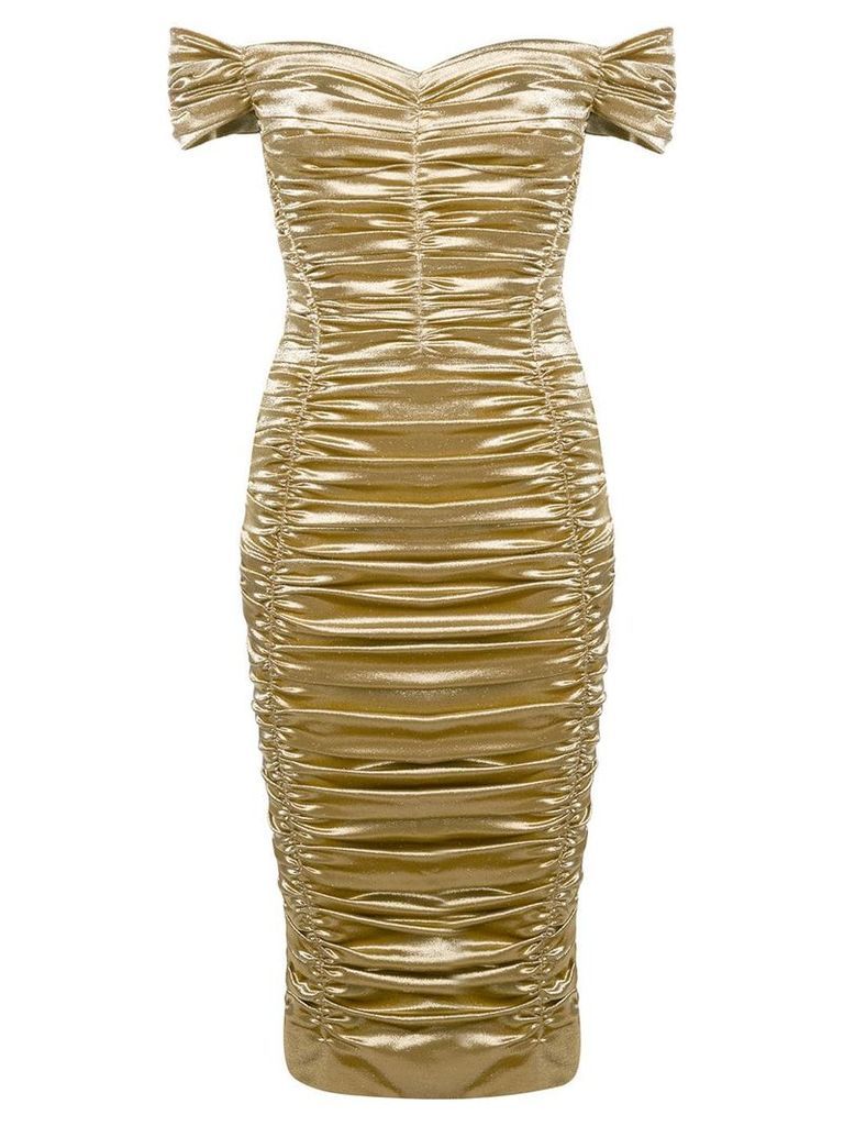 Dolce & Gabbana ruched midi dress - GOLD
