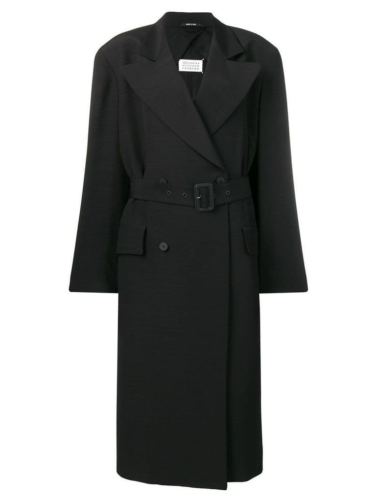 Maison Margiela long classic coat - Black