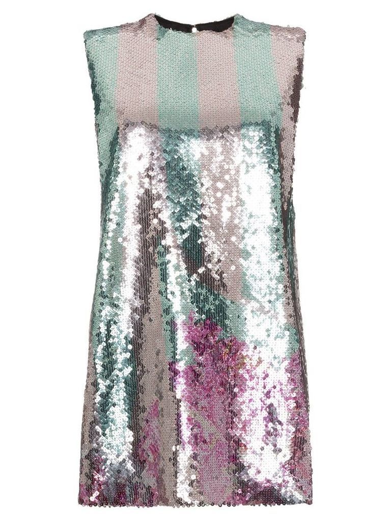 Halpern sequin embellished mini dress - Metallic