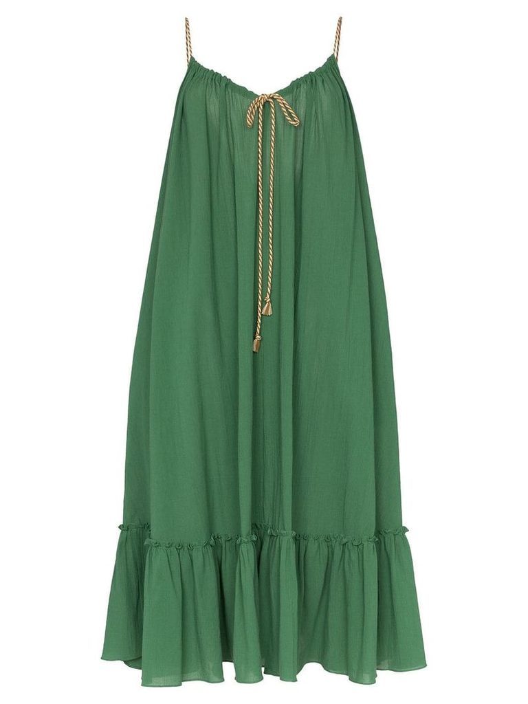 Three Graces Agatha midi string tie layered dress - Green