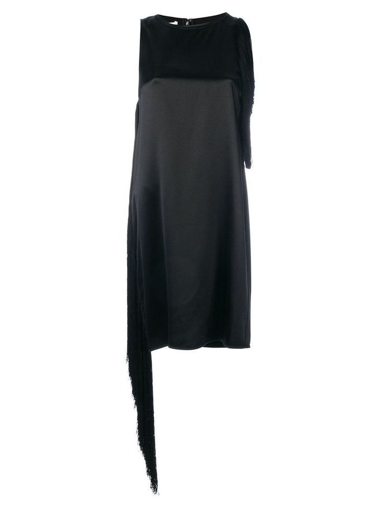 Helmut Lang fringed mini shift dress - Black