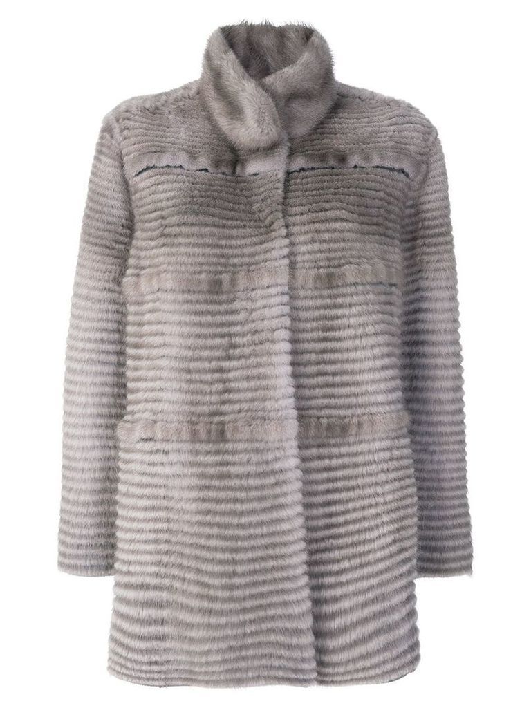 Liska panelled coat - Grey
