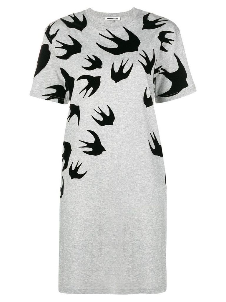 McQ Alexander McQueen swallow print T-shirt dress - Grey