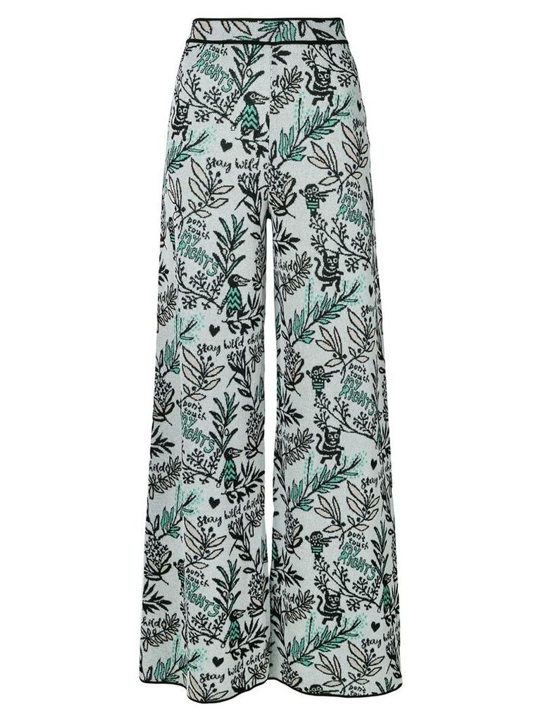 M Missoni floral flared trousers - Blue