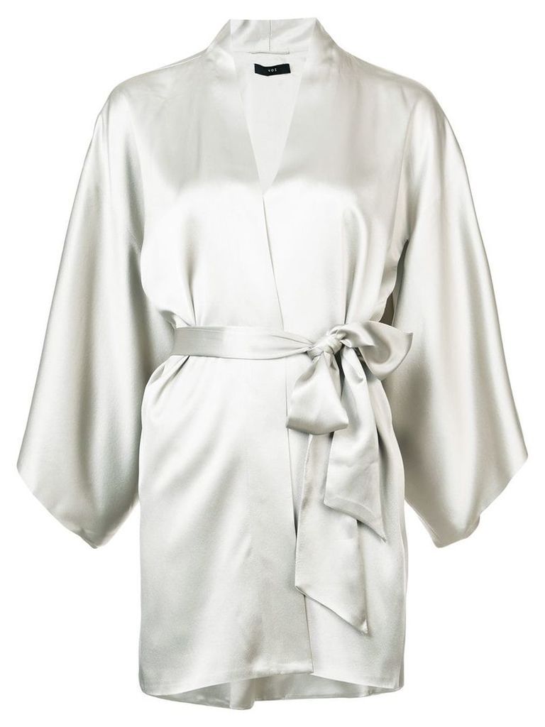 VOZ tie-waist kimono top - Grey