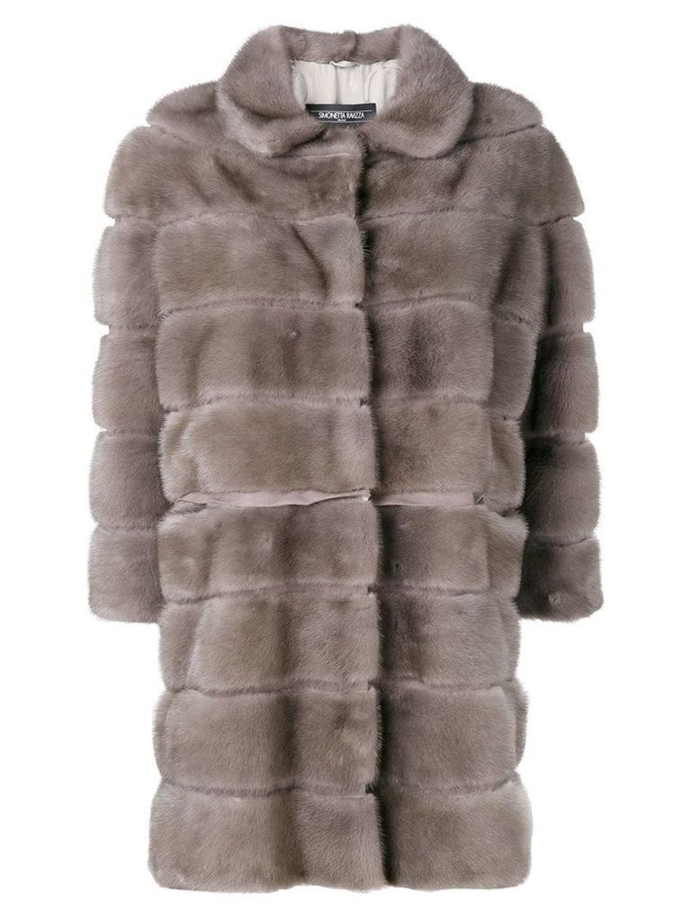 Simonetta Ravizza straight fit fur coat - Grey