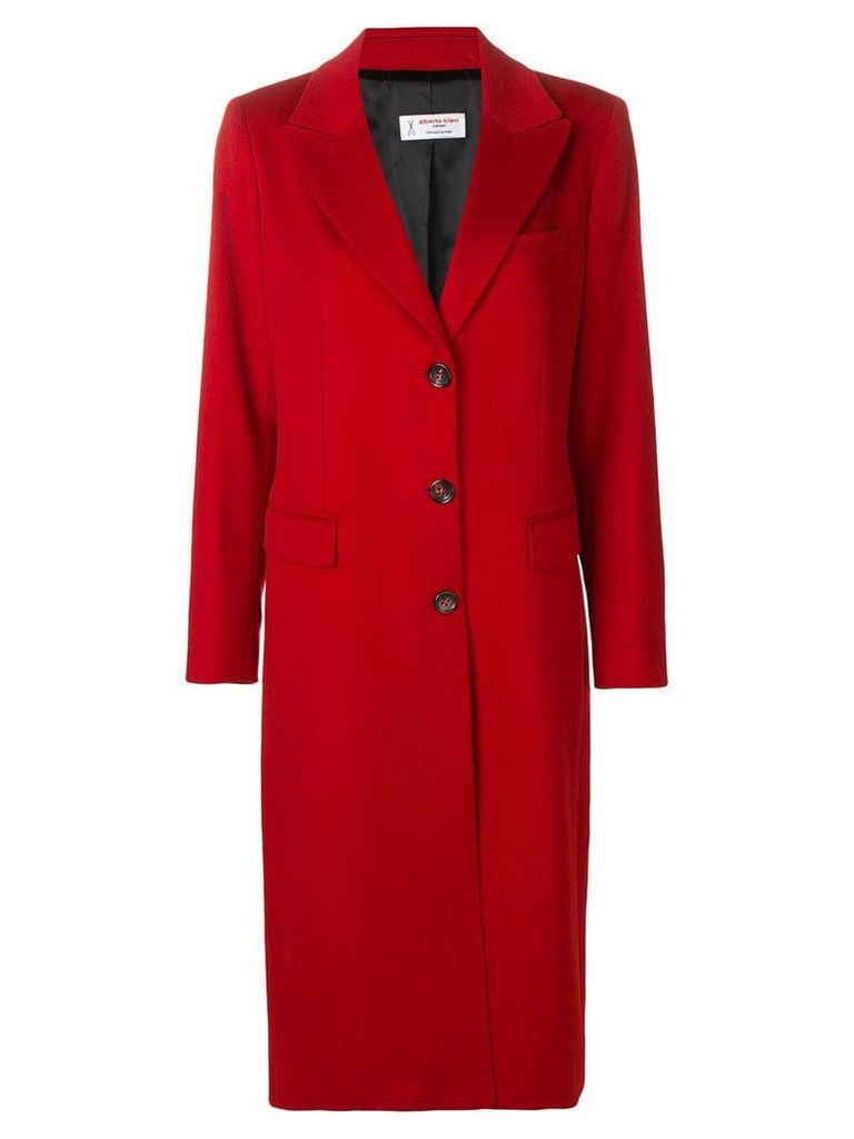 Alberto Biani single breasted buttoned coat - Red