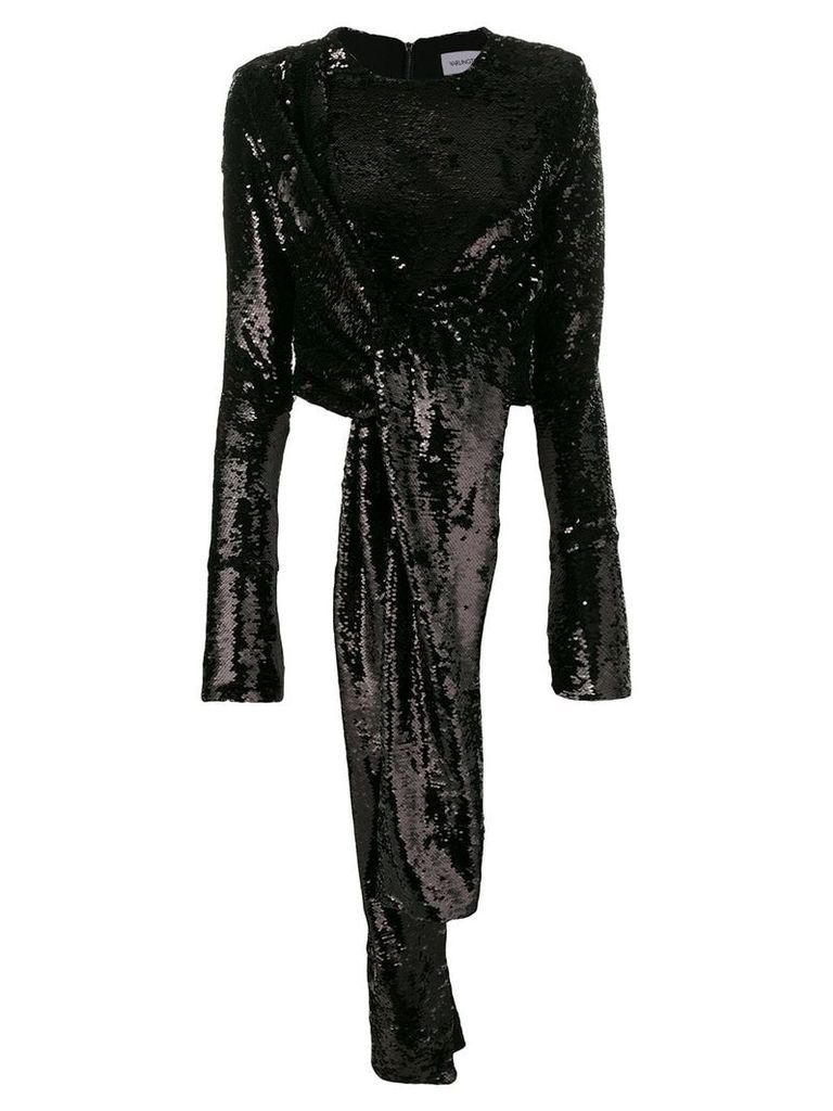 16Arlington tie detail sequin blouse - Black