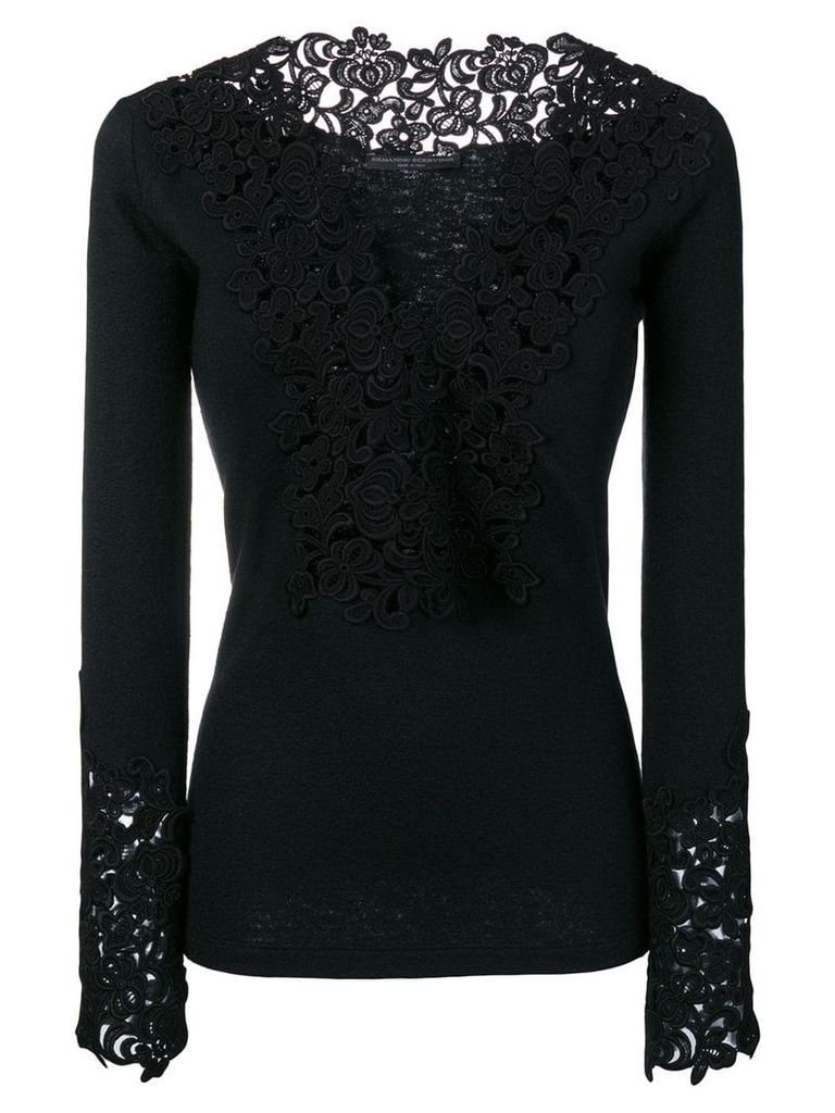 Ermanno Scervino guipure lace sweater - Black
