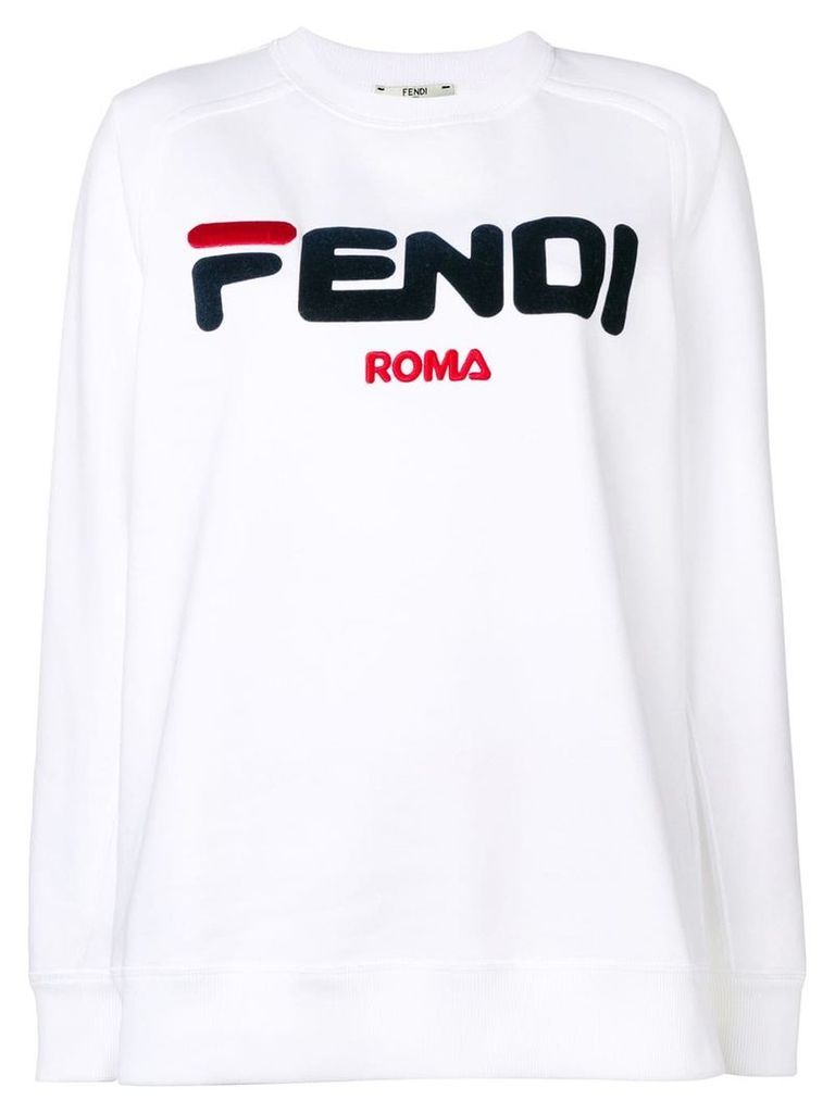 Fendi embroidered logo sweatshirt - White