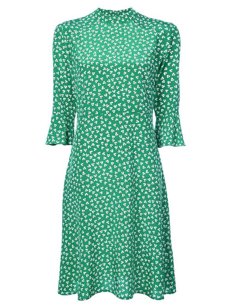 HVN printed day dress - Green