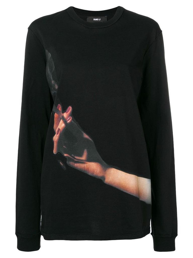 Yang Li printed cigarette sweatshirt - Black