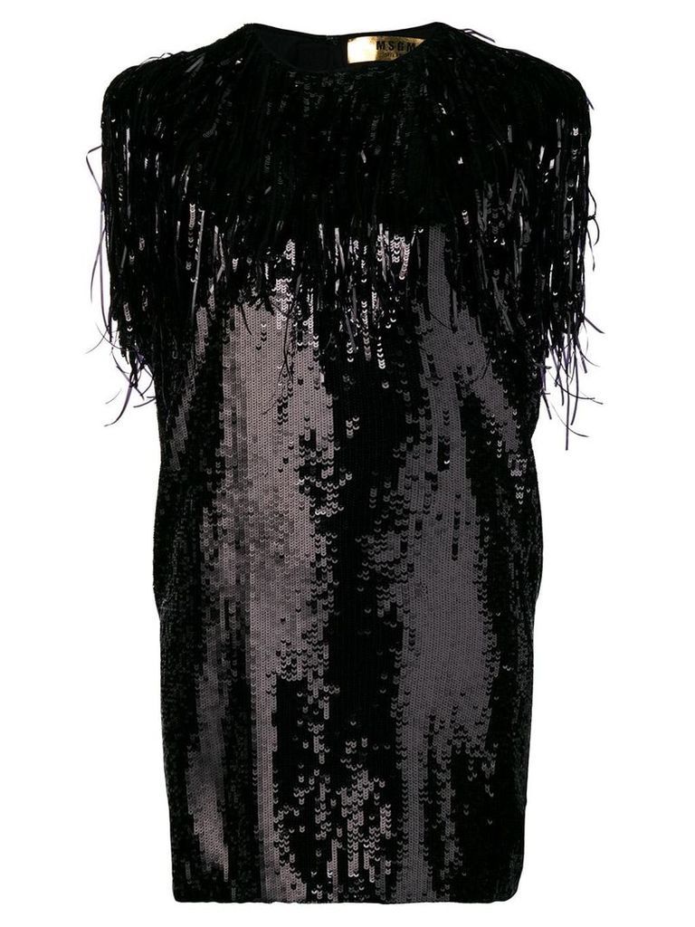 MSGM sequin shift dress - Black