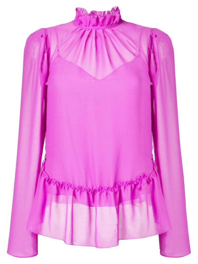 See by Chloé ruffled sheer blouse - PURPLE