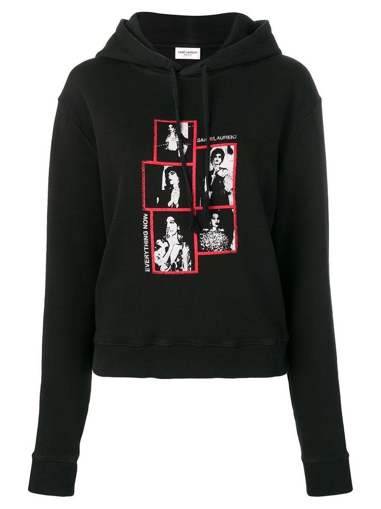 Saint Laurent Everything Now print hoodie - Black