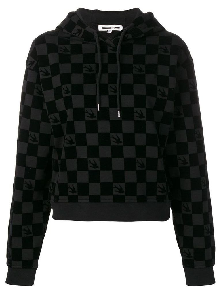 McQ Alexander McQueen checked pull-over hoodie - Black