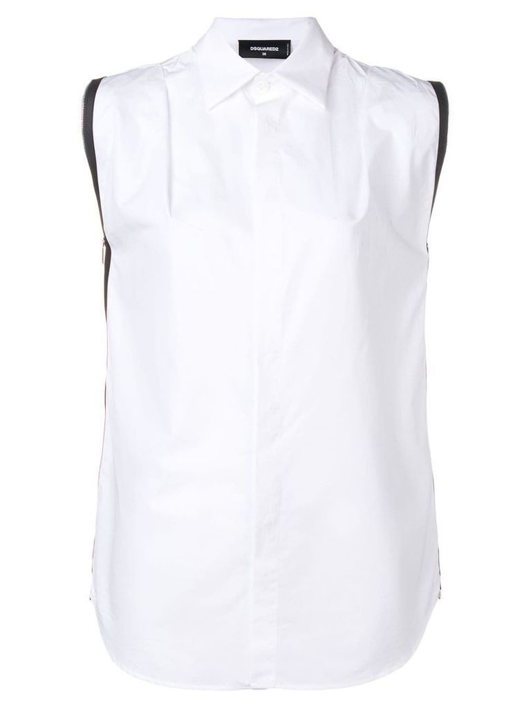 Dsquared2 zip trim sleeveless shirt - White