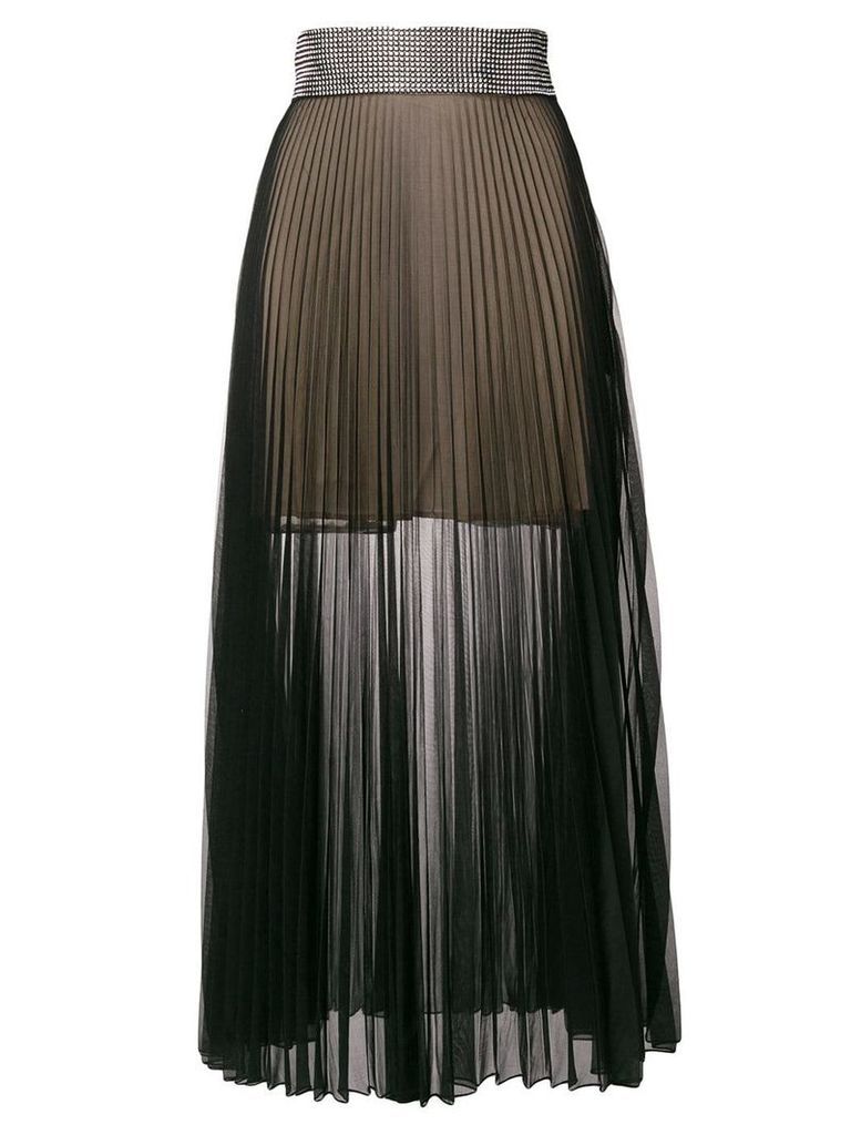 Christopher Kane crystal mesh pleated skirt - Black