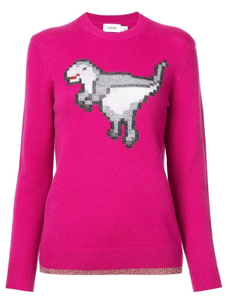 Coach dinosaur knitted jumper - PINK