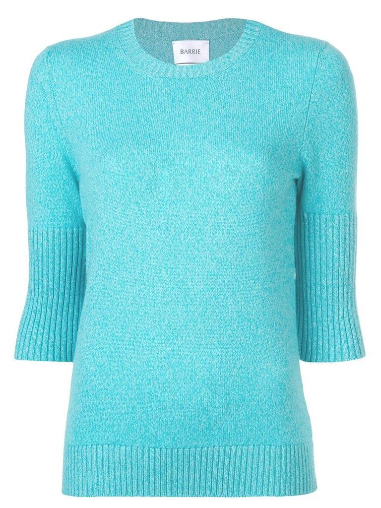 Barrie short-sleeve fitted sweater - Blue