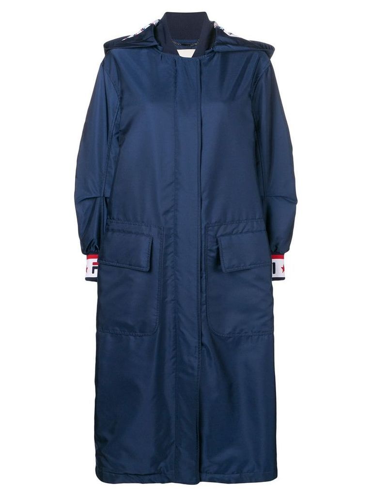 Fendi oversized parka coat - Blue